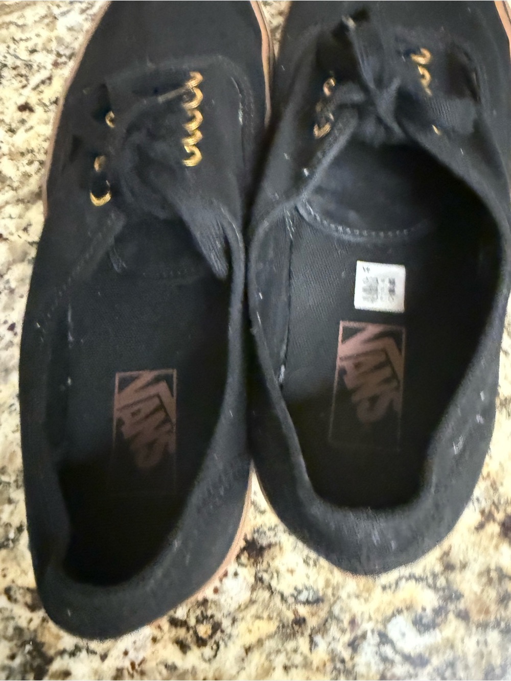 Vans Black Canvas Low-Top Sneakers with Brown Sole - Picture 5 of 6